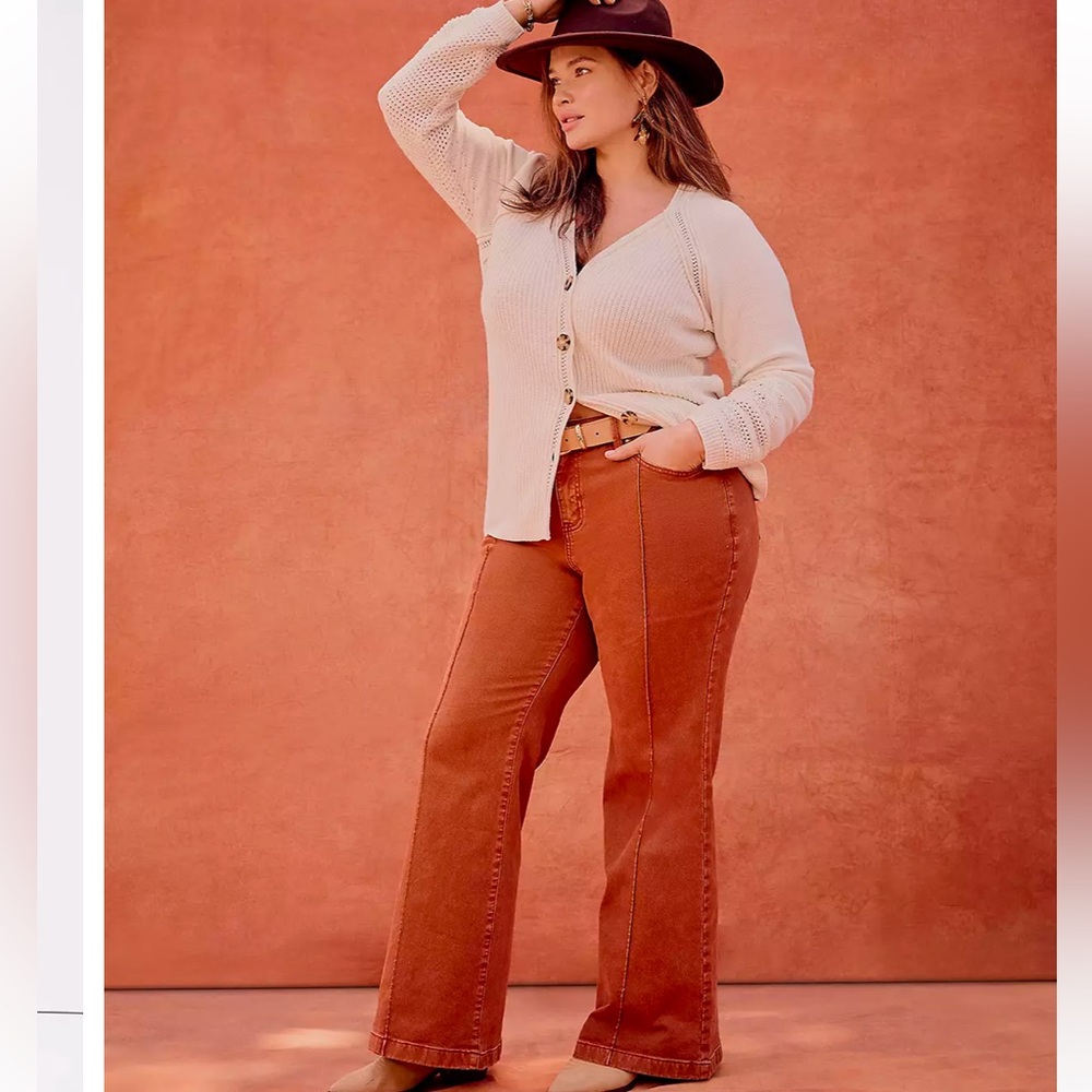 Lane Bryant Signature Fit Front-Seam Color Flare Jean